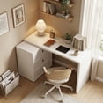 thumbnail image 2 of HOMCOM Bureau d'Ordinateur en L avec 3 Tiroirs Grain de Bois Blanc, 2 of 10
