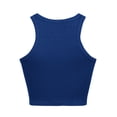 thumbnail image 4 of Hauts Courts Unis Débardeur pour Femme Couleur Sans Manches Col Rond Blouse pour Femme, 4 of 5