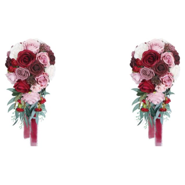 Maytalsory Wide Application Artificial Flower Realistic Appearance Low Maintenance Vintage wine red 2Set