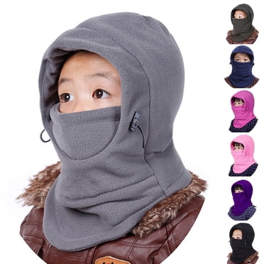 JUNWELL Cagoule de Ski pour Enfants - Masque Facial de Ninja d'Hiver avec Capuche - Bonnet de Neige par Temps Froid et Cache-Cou pour Tout-Petits Garçons et Filles
