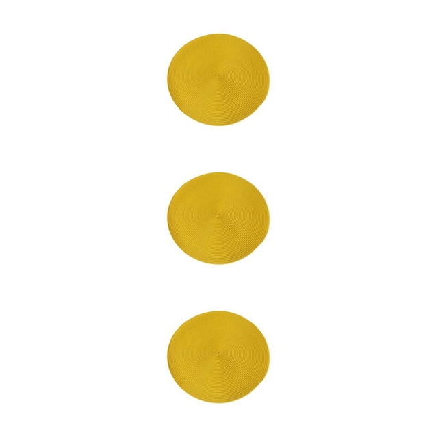 mmirethe Non-skid Table Mat Lightweight And Easy To Care Placemat Sturdy And Durable yellow 3Set