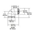 thumbnail image 1 of SLP SLP90-BK 90 Degree Elbow Venting Component for Gas Fireplaces, Black, 1 of 1