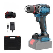 TFixol 21V Dual-Speed Lithium Electric Drill with 10MM Capacity, Household Cordless Screwdriver Kit, 1 Battery & Charger, US Plug 100-240V, Durable Plastic Case