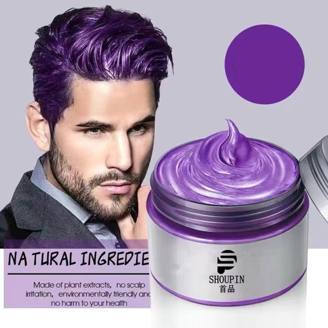 Cire Colorante pour Cheveux Crème de Teinture DIY Unisexe Lavable Temporaire 100ml Modélisation V1O2