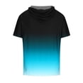 thumbnail image 4 of Besolor Mens Casual Hooded Tops Gradient Drawstring Short Sleeve Shirts Sports ness Pullover Summer Blouse, 4 of 4