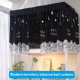 thumbnail image 2 of Printed Dormitory Bed Curtain with Rope & Clasp College Single Bed Shade Cloth for 4/4.5 inch Bunk Bed, 2 of 2