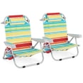 thumbnail image 1 of Goplus 2 Pcs Chaise de Plage Pliante Chaise de Camping Légère en Aluminium avec Sac de Rangement Multicolore, 1 of 10