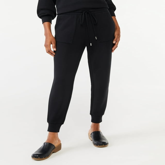 CHOK Women's Relaxed Fit Mid-Rise Ultimate ScubaKnit Pants with Pockets, Sizes XS-XXL