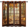 thumbnail image 1 of Nature Curtains - Landscape Theme Lake Forest Trees Mountains Blue Sky Clouds Scenery Scene Print Pattern Grommet Light Filtering Window Drapes for Bedroom Living Room 2 Panels 52 x 63 Inch, 1 of 5
