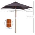 thumbnail image 4 of Outsunny 6.6x5ft Fir Wooden Patio Umbrella with Tilt Mechanism Bamboo Ribs, 4 of 11