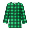 thumbnail image 3 of Birdeem Blouses pour Femmes T-Shirt Imprimé à Boutons Manches 3/4 Ample, 3 of 9