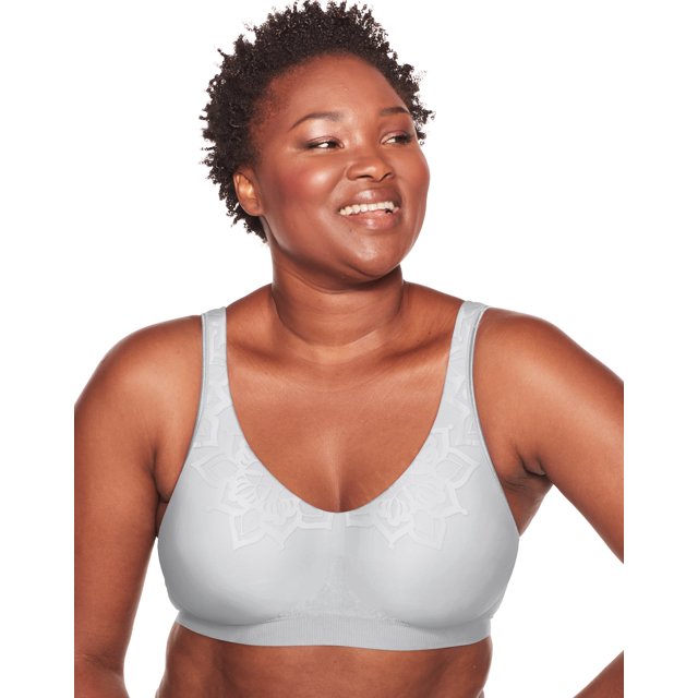 Bali Womens Comfort Revolution Smart Size Wirefree Bra, L, Crystal Grey Aztec