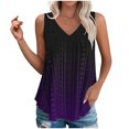 thumbnail image 1 of Plebaso Womens Tank Tops V Neck Gradient Lightweight Eyelet Shirts Flowy Loose Summer Sleeveless Blouses, 1 of 7
