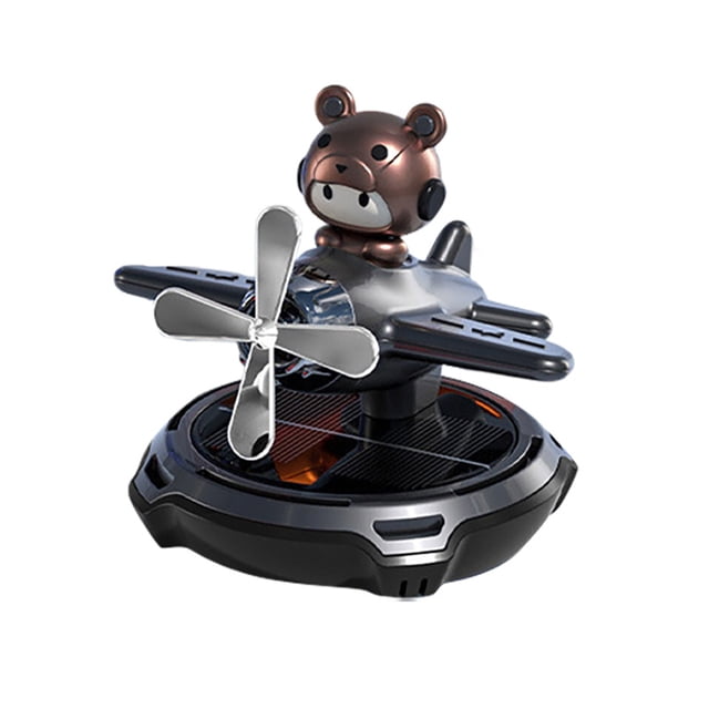 Binwennn Ornament Set with Topper Solar Powered Air | Rotating Cartoon Shape Solar Energy Car Air Purifier Airplane Perfume Ornament For Workplace Desk