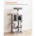 thumbnail image 3 of Feandrea Cat Tree, 44.1-Inch Cat Tower for Indoor Cats, Multi-Level Cat Condo with Scratching Posts, Perches, Hammock and Cave, Light Gray UPCT261W01, 3 of 8