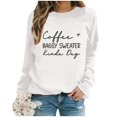 thumbnail image 2 of WEAIXIMIUNG Custom Sweatshirt Ladies Fashion Leisure Pure Color Loose Long Sleeved Printed Letters Round Collar, 2 of 4