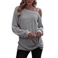 thumbnail image 1 of Femmes Mode Cou Manches Longues T-shirt en Vrac Sweat-Shirts S-XL, 1 of 6