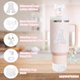thumbnail image 2 of 6PCS White Stanley Cup Accessories Set Fit for Stanley Cup 30oz 40oz. Including Handle Charm, Personalized Initial Sticker, Straw Topper, Sparkly Silicone Boot, Spill Proof Stopper (Letter-H), 2 of 5