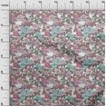 thumbnail image 3 of oneOone Polyester Lycra Turquoise Blue Fabric Florals Sewing Craft Projects Fabric Prints By Yard 56 Inch Wide, 3 of 4