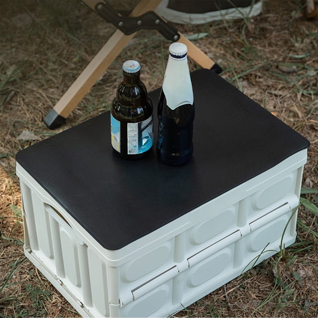 Waterproof Polyurethane Leather Camping Table Mat | Oil-Resistant Picnic Dining Cloth | Rollable & Foldable for Outdoor Use | 45.28x21.6 Inch | Black or Brown