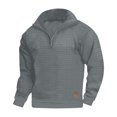 thumbnail image 1 of XZNGL Man Casual Solid Pullover Fashion Long Sleeve Stand Collar Zipper Blouse, 1 of 1