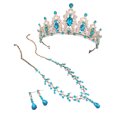 thumbnail image 1 of LYMAYTER Bride Jewelry Set 3Pcs/Set Wedding Crown and Earrings - Faux Crystal, Exaggerated, 1 of 7