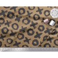 thumbnail image 3 of Soimoi Brown polyester Crepe Fabric Circle & Cross Geometric Print Fabric by Yard 52 Inch Wide, 3 of 4