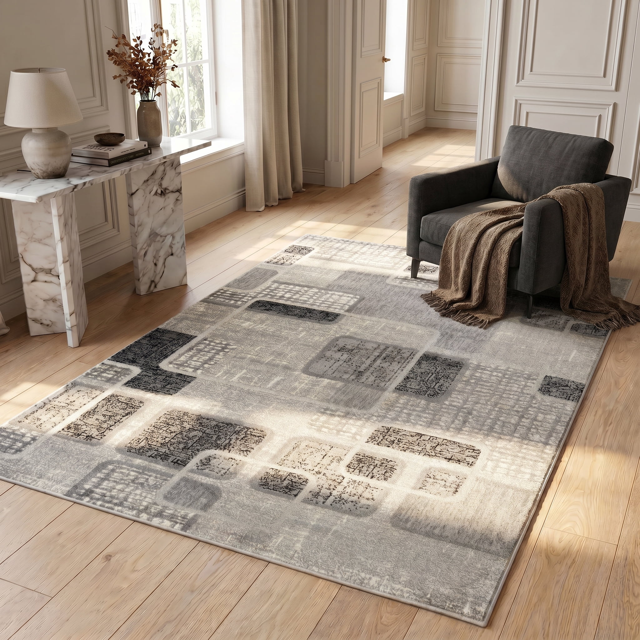 Rug Branch Sakarya Collection Tapis d'intérieur abstrait géométrique moderne