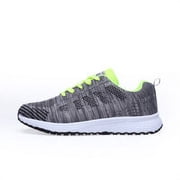 Casual Shoes Walking Mesh Flat Shoe Comfortable Lightweight Mesh Flat Shoe Women Men Lace Up Athletic Sneakers Running Fitness Green Size 40