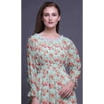 thumbnail image 5 of Bimba Robe à Fleurs pour Femme à Manches Longues, Smockée, Col Rond, à Volants, Maxi d'Été, Très Petit, 5 of 5