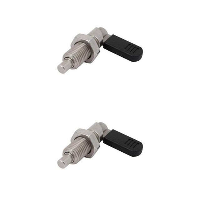 maskred Durable Stainless Steel L Type Indexing Plungers Fine Thread Locking Bolts Silver M20-10 2Set
