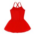 thumbnail image 4 of Ocealan Justaucorps de Danse à Paillettes Scintillantes pour Filles, Bretelles Spaghetti, Dos Croisé, Robe de Ballerine Rouge, 4 of 7