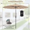thumbnail image 3 of Costway Parasol de Marché Rond pour Patio de 9 Pi avec Inclinaison à Bouton-Poussoir, Manivelle, Dessus Ventilé Beige, 3 of 10