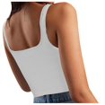thumbnail image 1 of Timegard Womens Camis Tops Ribbed Square Neck Sleeveless Crop Top Solid Color Casual Going out Tank Top, 1 of 6