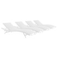 thumbnail image 2 of Modway Glimpse Modern Aluminum Patio Chaise Lounge Chair in White (Set of 4), 2 of 7