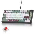 thumbnail image 1 of iRoboosta 75% Green Mechanical Gaming Keyboard, Hot Swappable RGB Custom Keyboard with Knob, Gasket Mount Wired TKL Red Switch Keyboard 75 Percent, Creamy Mechanical Key, 1 of 8
