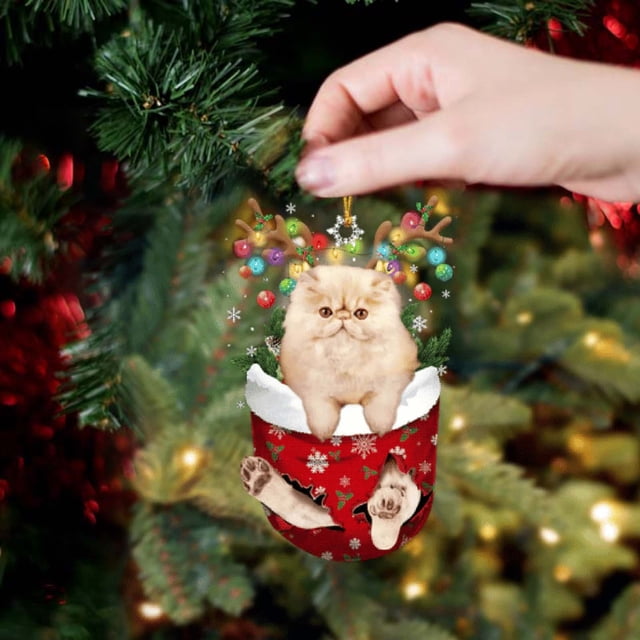 BKER Christmas Acrylic Christmas Stockings For Cats Decorations Christmas Tree Decorations Crafts Hanging Decorations