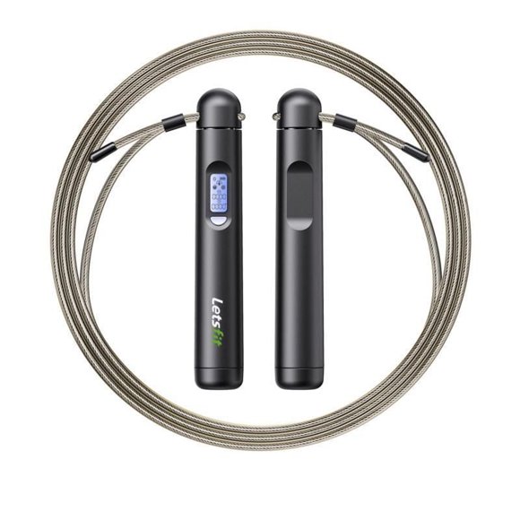 Corde à Sauter Letsfit JR02 Intelligente - Noir