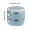 thumbnail image 3 of Binwennn Stackable Lunch Stainless Steel Thermal Insulated Bento Lunch Container Leakproof Food Storage Container For Kids Bento Picnic School Food Container Small Teal Table Small Dining Table Set, 3 of 7