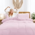 thumbnail image 3 of PiccoCasa 3 Pieces Microfiber Soft Breathable Duvet Cover Set Light Pink Queen, 3 of 7