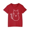 thumbnail image 1 of Économies d'Été! SROBPTY T-Shirts à Manches Courtes pour Tout-Petits, T-Shirt Mode à Col Rond Imprimé pour Garçons et Filles Tout-Petits, Haut à Manches Courtes Rouge, 9 Ans, 1 of 5