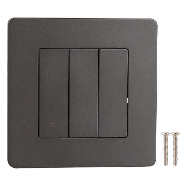 Panneau de Contrôle Intelligent 3 Gangs, Minuterie APP, Panneau de Commutation Intelligent Type Rebond AC100240V Gris