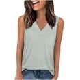 thumbnail image 1 of Timegard Womens Tank Tops V Neck Solid Color Fitting Comfy Sleeveless Top Summer Casual Basic Tee Shirts, 1 of 7