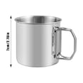 thumbnail image 3 of Glass&Bottle Cup for Outdoor Use - Durable Stainless Steel Camping Cup with Foldable Handle 250ml Compact Travel Drinking Mug for Backpacking Home and Kitchen, 3 of 7