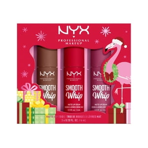 NYX PROFESSIONAL MAKEUP, Set cadeau de Noël Smooth Whip Trio, édition limitée, rouge à lèvres liquide, finition Matte - MULTI