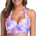 thumbnail image 2 of Birdeem Haut de Bikini Dos Nu à Col Licou pour Femmes, Mode Polyvalente Aguichant à Imprimé, 2 of 12