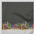 thumbnail image 3 of Soimoi Polyester Crepe Fabric Buildings Panel Printed Craft Fabric by The Yard 42 Inch Wide, 3 of 3