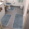 thumbnail image 1 of Meitianfacai Solid Color Bath Mats 4 Set Bathroom Rugs For 4 Pcs Toilet Mats Universal Soft Comfortable Water Absorption Non-Slip Thick Machine Washable Easier To Dry Dark, 1 of 8