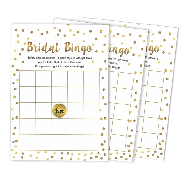 Inkdotpot Shower de Mariage Nuptial Enterrement de Vie de Jeune Fille en Vrac Vierge Carrée à Remplir Idées Cadeaux 50Gold Cartes de Jeu de Confettis