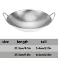 thumbnail image 2 of ZTTD Stainless Steel Wok 7 Inch, Round Bottom Dual- Handled Heavy Wok, Traditional Canton Style Frying Pan Multi- Cooking Wok Stir Fry Pan for Kitchen Restaurant Home, 2 of 2